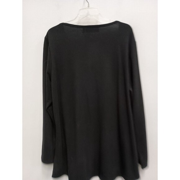 Vintage Y2K Allure Womens Tunic Top Size 1X Black Embellished Long sleeve Grunge - Picture 7 of 8